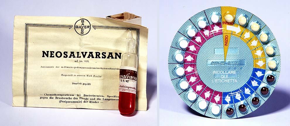 la pillula e Neo-Salvarsan, da iniettare contro la sifilide e malattie tropicali